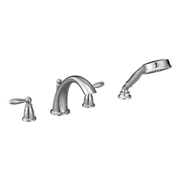 Two-Handle Roman Tub Faucet Includes Hand Shower